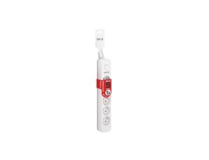 Przedłużacz KERG z wyłącznikiem-5 gniazd-biało-szary-1,5m-16A-H05VV-F-3x1,5mm2