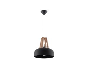 Lampa wisząca CASCO czarna/naturalne drewno