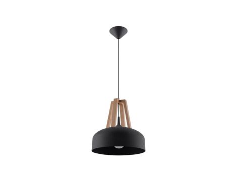 Lampa wisząca CASCO czarna/naturalne drewno