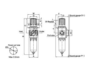 Filtroreduktor G 1/8 GW do 10 bar, regulacja 1,5-9 bar, 5 mikronów