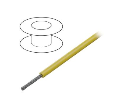 1551-YL005 Przewód na rolce 30,5m linka Cu 22AWG PVC żółty 1kV