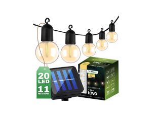 Girlanda Solarna Ogrodowa 20x LED Ozdobne Kuleczki 11.58m 3000K Ciepła LOVO LUMILED