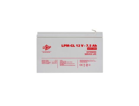 AKUMULATOR ŻELOWY LPM GL 12V 7,5 Ah 90 Wh DO UPS
