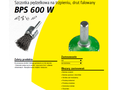 K.SZCZOTKA PĘDZELKOWA  12mm BPS600W DRUT FALISTY NIERDZEWNY