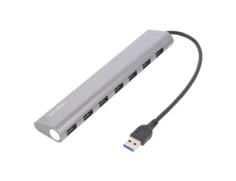 UA0308 Hub USB, USB A gniazdo x7, USB A wtyk, USB 3.0, PnP, 5Gbps