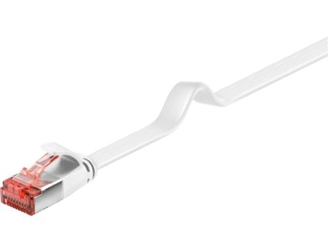 CAT 6 kabel krosowy płaski,U/FTP, biały - Długość kabla 0.5 m