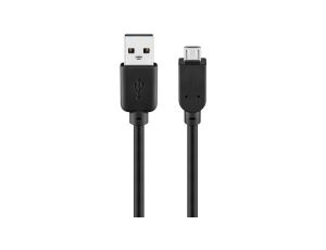 Kabel USB 2.0 Hi-Speed, czarny - Długość kabla 0.3 m