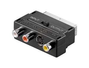 Adapter Scart do Composite Audio Video i S-Video, IN/OUT - Połączenie typu Wtyk scart (21-pinowy)