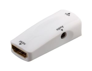 Kompaktowy adapter HDMI™/VGA z audio, pozłacany