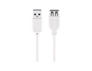 Przedłużacz USB 2.0 Hi-Speed, Biały - Długość kabla 0.6 m
