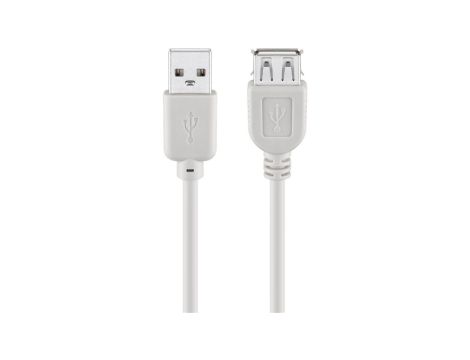 Przedłużacz USB 2.0 Hi-Speed, Szary - Długość kabla 1.8 m