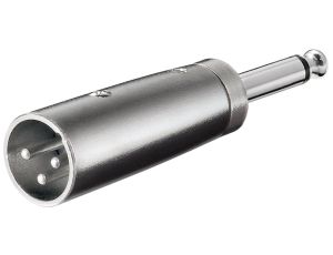 Adapter XLR, wtyk jack AUX mono 6,35 mm na wtyk XLR