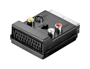 Adapter Scart do Composite Video i S-Video, IN/OUT, z przejściówką Scart - Połączenie typu Wtyk scart (21-pinowy)