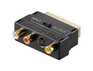 Adapter Scart do Composite Audio Video i S-Video, IN/OUT - Połączenie typu Wtyk scart (21-pinowy)
