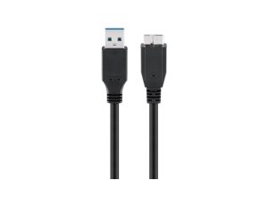 Kabel USB 3.0 Superspeed, Czarny - Długość kabla 1.8 m