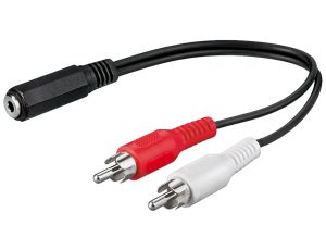 Kabel adaptera audio z gniazdem 3,5 mm na wtyk cinch - Długość kabla 0.2 m