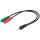 Adapter do słuchawek komputerowych, 1 x 3,5 mm AUX 4-pinowy na 2 x 3,5 mm AUX 3-pinowy - Długość kabla 0.3 m