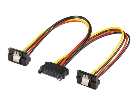 Kabel zasilający typu Y/adapter zasilający do komputera, SATA 1 x wtyk na 2 x gniazdo 90 - Długość kabla 0.2 m