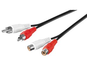 Przedłużacz stereo 2 x cinch - Długość kabla 2.5 m