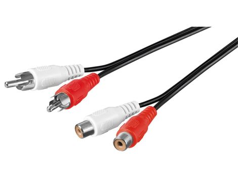 Przedłużacz stereo 2 x cinch - Długość kabla 2.5 m