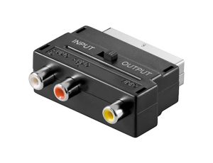 Adapter Scart do Composite Audio Video, IN/OUT - Połączenie typu Wtyk scart (21-pinowy)
