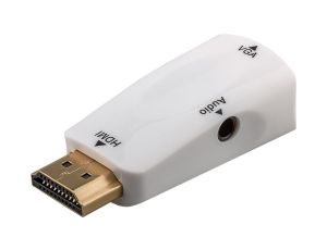 Kompaktowy adapter HDMI™/VGA z audio, pozłacany