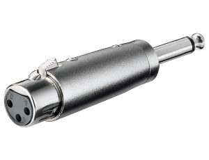 Adapter XLR, wtyk jack AUX mono 6,35 mm na gniazdo XLR