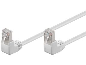 CAT 5e Kabel łączący 2x 90 pod kątem,F/UTP, Biały - Długość kabla 5 m