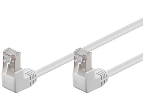 CAT 5e Kabel łączący 2x 90 pod kątem,F/UTP, Biały - Długość kabla 5 m