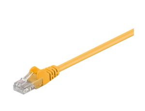 CAT 5e Kabel łączący, U/UTP, Żółty - Długość kabla 1 m
