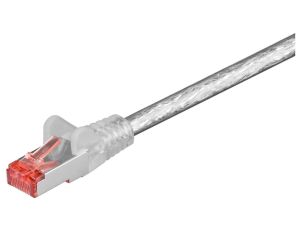 CAT 6 Kabel łączący, S/FTP (PiMF), Przezroczysty - Długość kabla 0.15 m