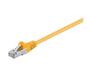 CAT 5e Kabel łączący, SF/UTP, Żółty - Długość kabla 0.5 m