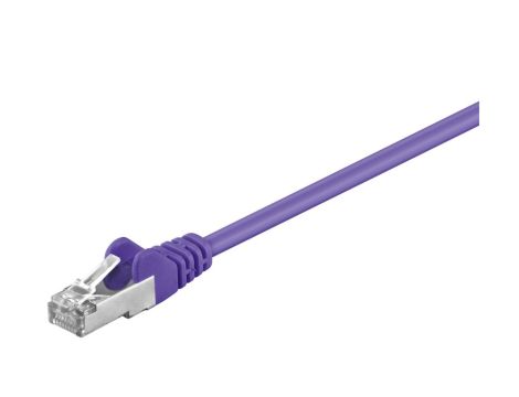 CAT 5e Kabel łączący, SF/UTP, Fioletowy - Długość kabla 0.5 m