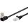 CAT 5eKabel łączący 1x 90 pod kątem,U/UTP, Czarny - Długość kabla 0.5 m