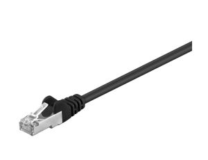 CAT 5e Kabel łączący, SF/UTP, czarny - Długość kabla 1 m