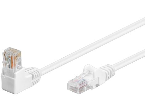 CAT 5eKabel łączący 1x 90 pod kątem,U/UTP, Biały - Długość kabla 0.25 m
