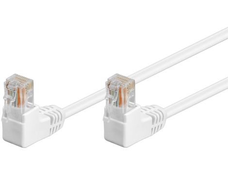 CAT 5eKabel łączący 1x 90 pod kątem,U/UTP, Biały - Długość kabla 0.5 m
