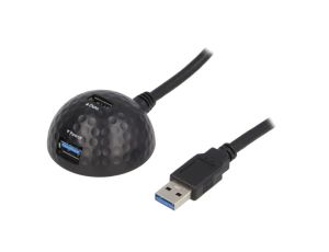 USB3.0-DOCK Kabel USB 3.0 USB A gniazdo, USB A wtyk 1,5m czarny 5Gbps PVC