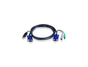 ATEN 2L-5502UP Kabel KVM USB - PS/2, czarny, 1,8 m