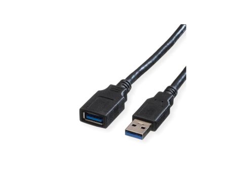 Kabel ROLINE USB 3.2 Gen 1, typ A-A, M/F, czarny, 1,8 m