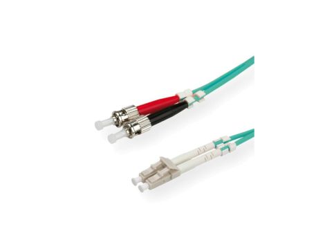 Kabel światłowodowy ROLINE 50/125m OM3, LC/ST, turkusowy, 1 m