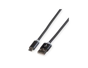 Kabel do ładowania ROLINE LED USB 2.0, A - Micro B, M/M, 1 m