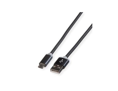 Kabel do ładowania ROLINE LED USB 2.0, A - Micro B, M/M, 1 m