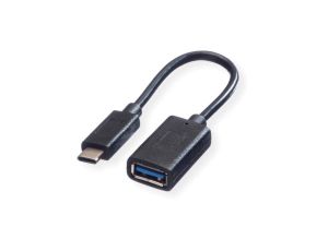 VALUE Kabel USB 3.2 Gen 1, USB Typ C - A, M/F, OTG, VALUE Kabel USB 3.2, USB Typ C - A, M/F, OTG , zwart, 0,15 m