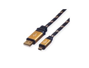Kabel ROLINE GOLD USB 2.0, typ A - 5-pin Mini, 3 m
