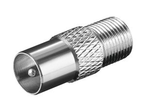 Adapter F: Gniazdo F Wtyk do kabla koncentrycznego - Połączenie, materiał obudowy cynk