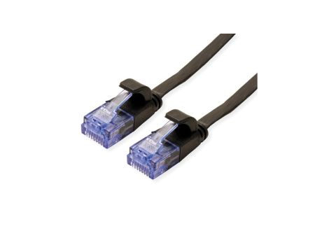 Kabel krosowy UTP VALUE, kat. 6A (klasa EA), bardzo płaski, czarny, 1,5 m