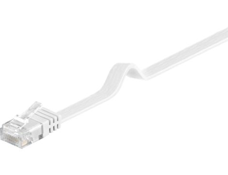 CAT 6Płaska Kabel połączeniowy,U/UTP, Biały - Długość kabla 10 m
