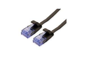VALUE Patchkabel UTP, Cat.6A (Class EA), extra plat, zwart, 1 m