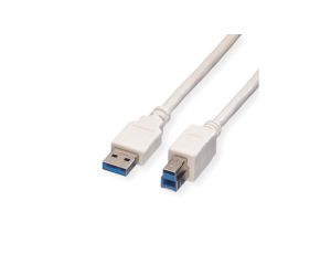 Kabel VALUE USB 3.2 Gen 1, typ A-B, biały, 0,8 m